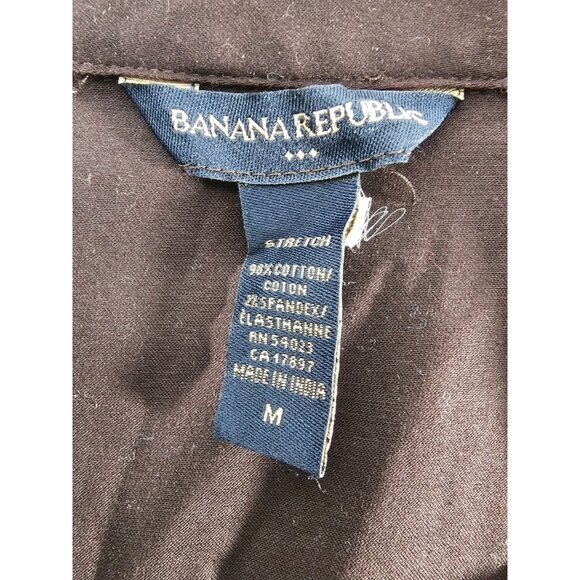Banana Republic Button Down Cotton Shirt Blouse Brown Long Sleeve Size M - Picture 10 of 10